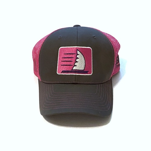 Richardson 112 Virgin Islands Castaway Tour Co Trucker Cap SnapBack Hat Pink Gry - Picture 2 of 16